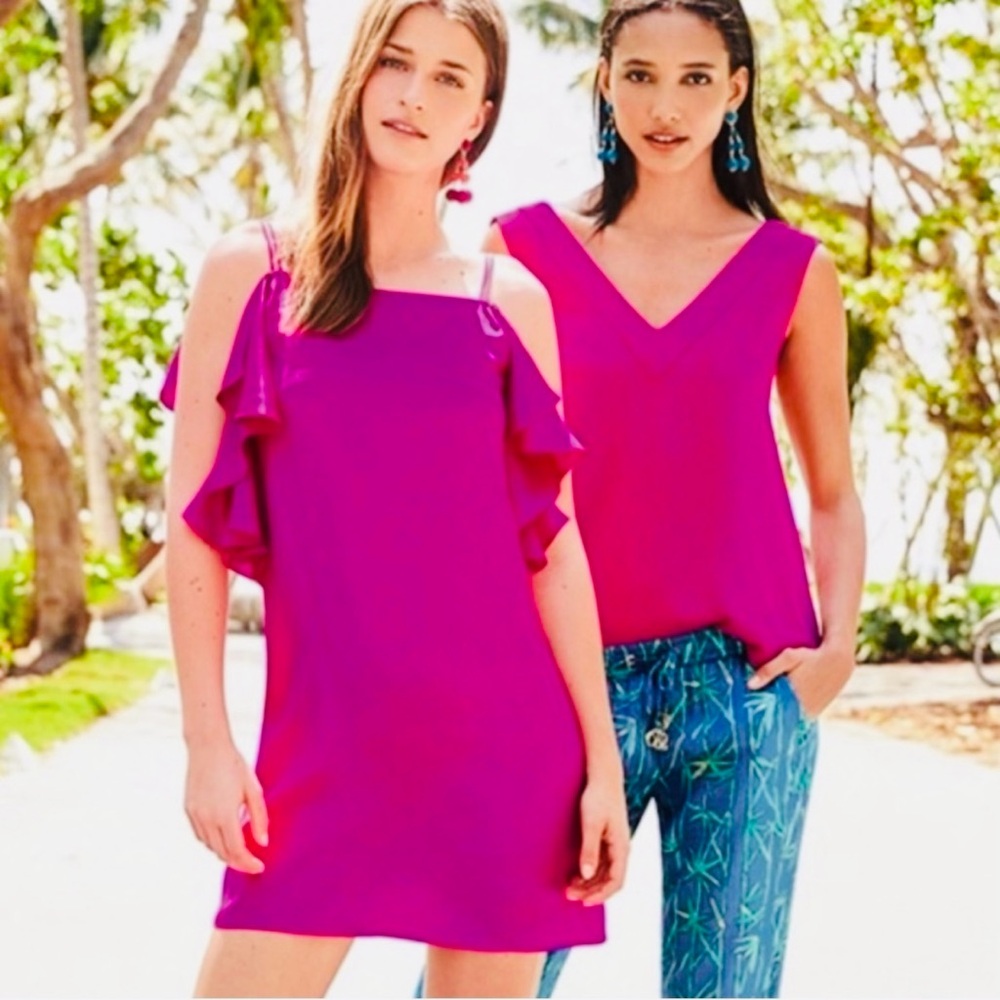 NWT Lilly Pulitzer Kara Silk Ruffle Dress